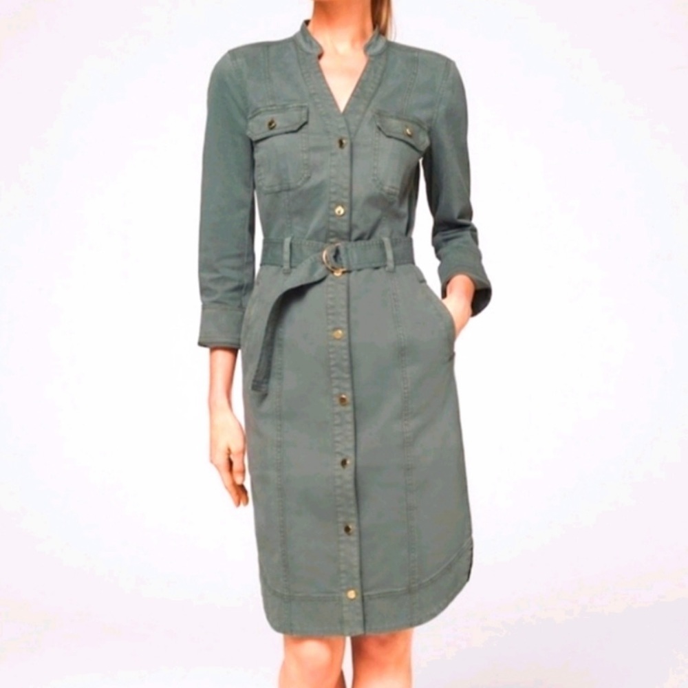 White House Black Market WHBM Green Dresd